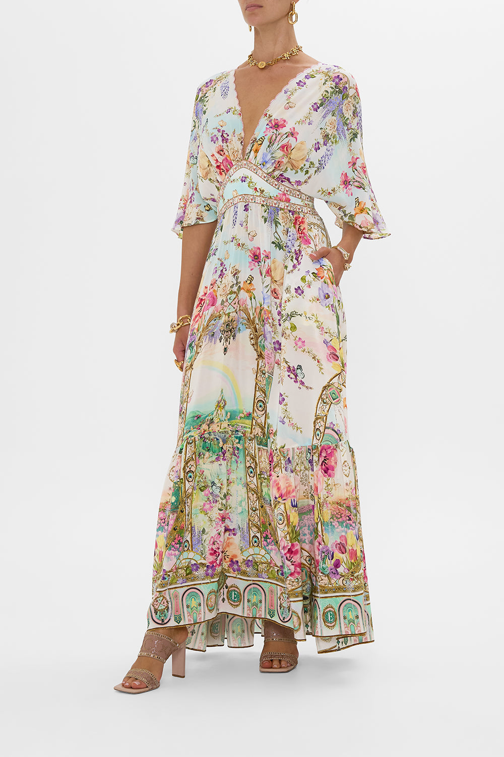 WAISTED DRESS WITH HEM RUFFLE MUNCHKINLAND