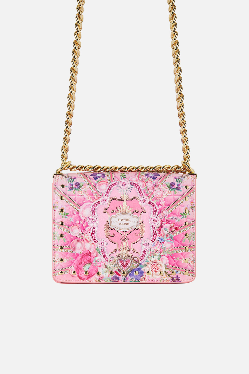 CAMILLA Crossbody Box Bag With Chain in Totally Ozmopolitan print