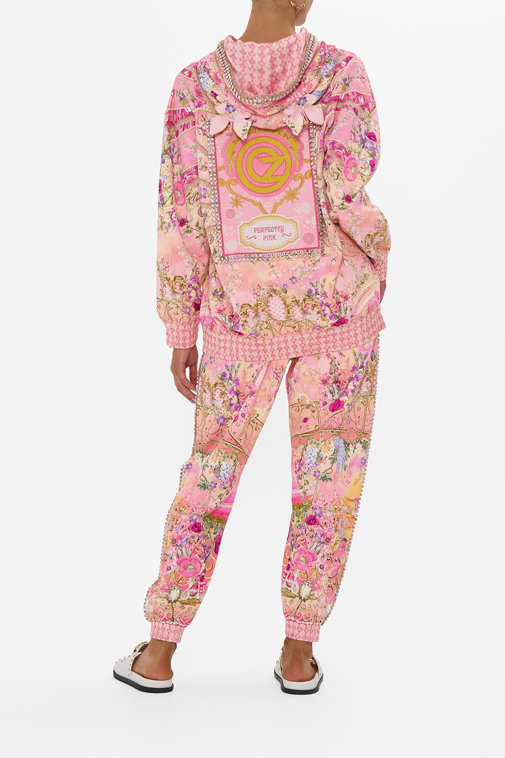 CAMILLA Silk Band Oversized Hoodie With Butterflies in Totally Ozmopolitan Print