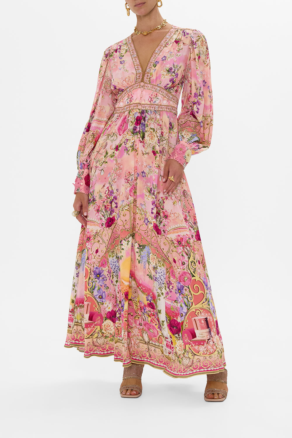 CAMILLA Shaped Waistband Dress With Gathered Sleeves Totally Ozmopolitan