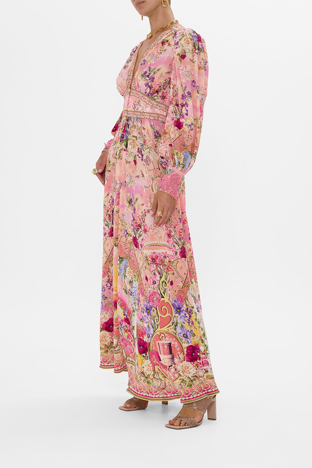 CAMILLA Shaped Waistband Dress With Gathered Sleeves Totally Ozmopolitan