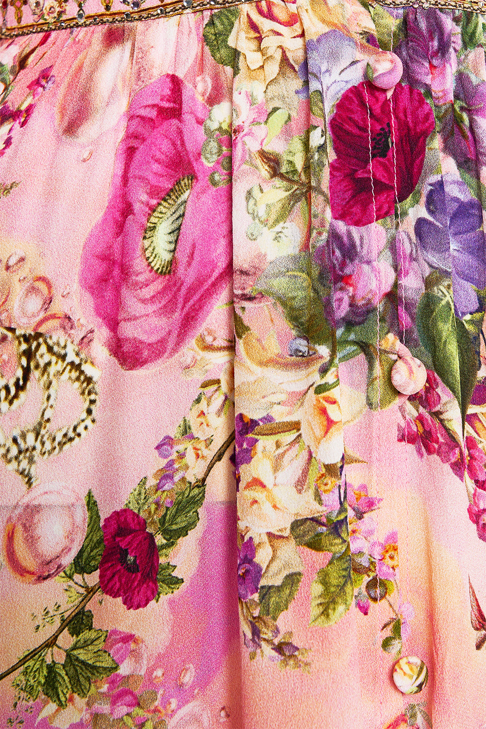 CAMILLA Shaped Waistband Dress With Gathered Sleeves Totally Ozmopolitan