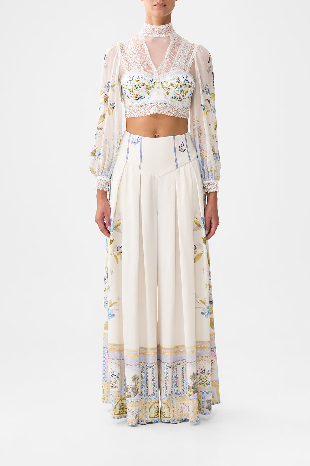 LACE SPLICE TOP WITH LONG SLEEVE BOTANICAL BALLADS