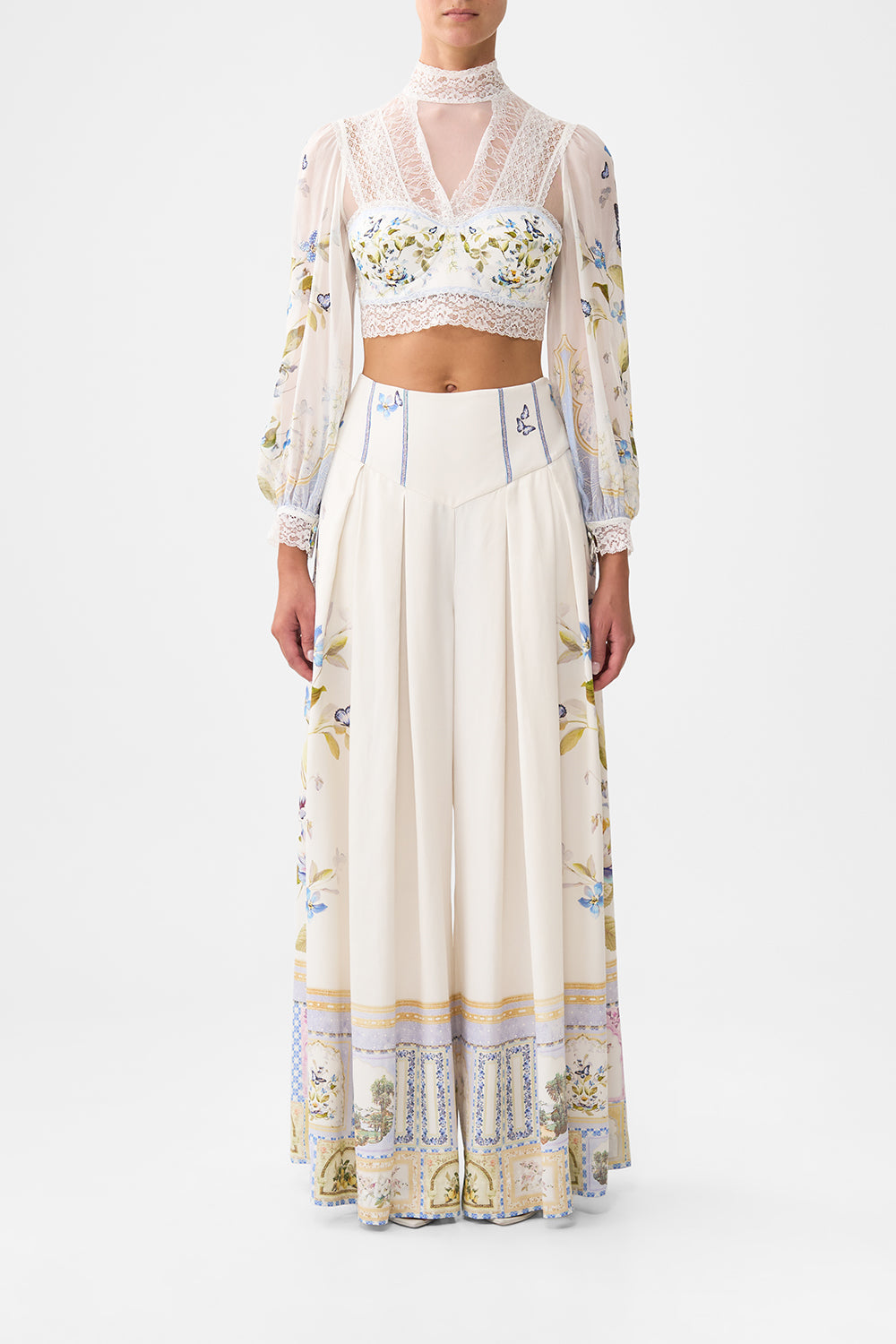 CORSET WAIST WIDE LEG PANT BOTANICAL BALLADS