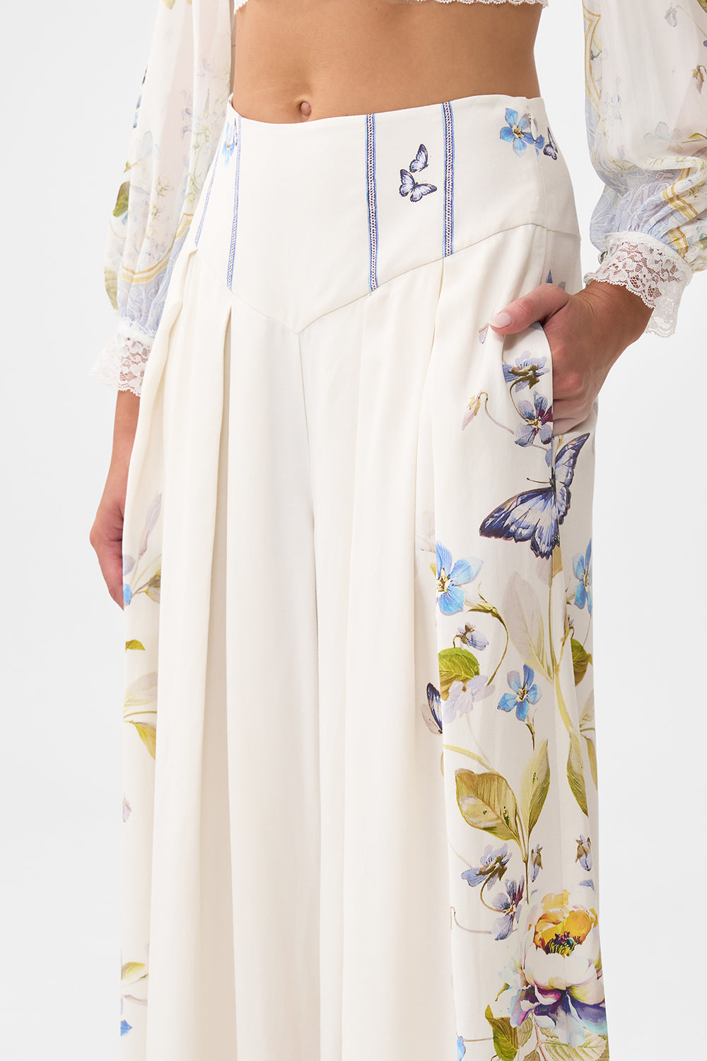 The CAMILLA CORSET WAIST WIDE LEG PANT BOTANICAL BALLADS