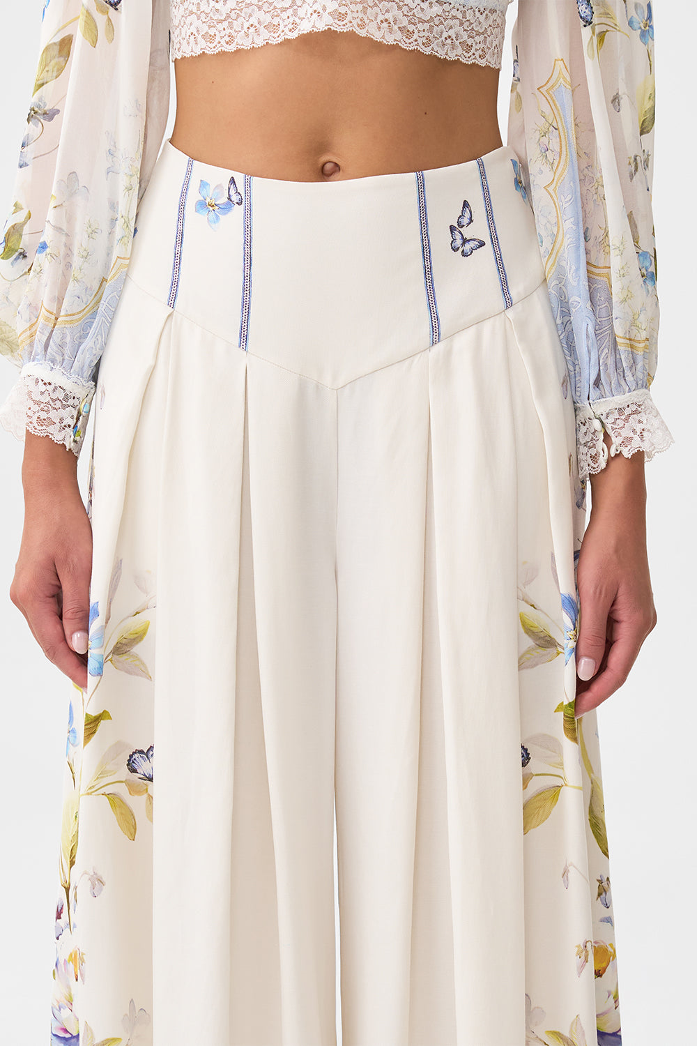 The CAMILLA CORSET WAIST WIDE LEG PANT BOTANICAL BALLADS
