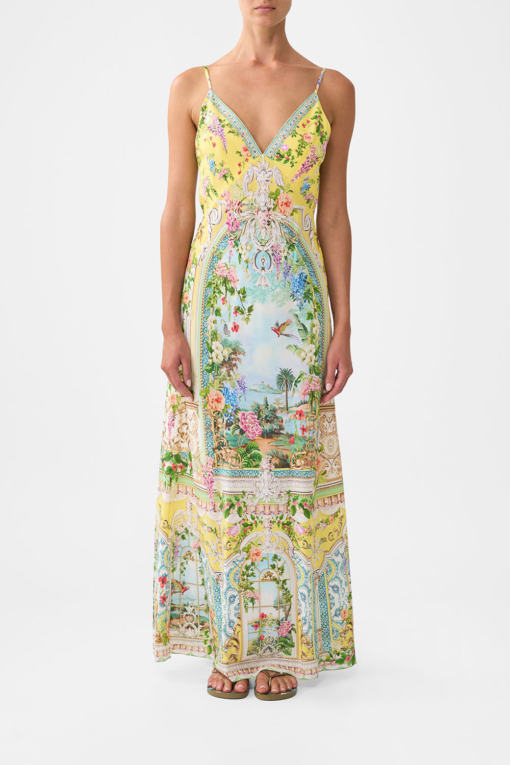 The CAMILLA V NECK FULL LENGTH BIAS SLIP DRESS TALES OF TOPKAPI PALACETALES OF TOPKAPI PALACE