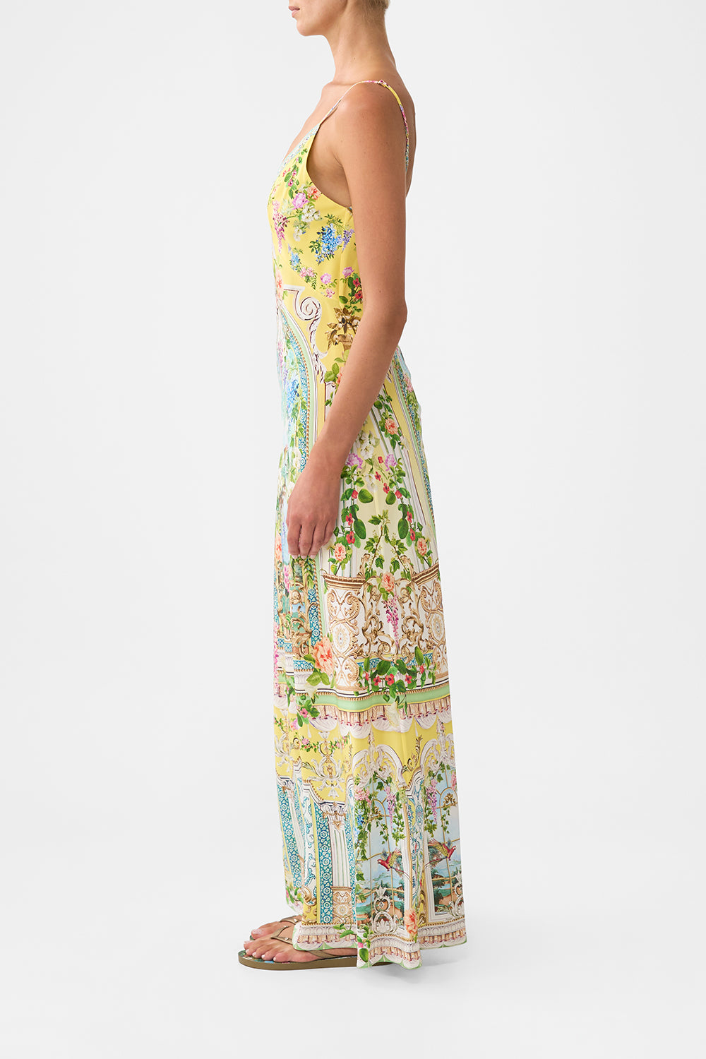The CAMILLA V NECK FULL LENGTH BIAS SLIP DRESS TALES OF TOPKAPI PALACE