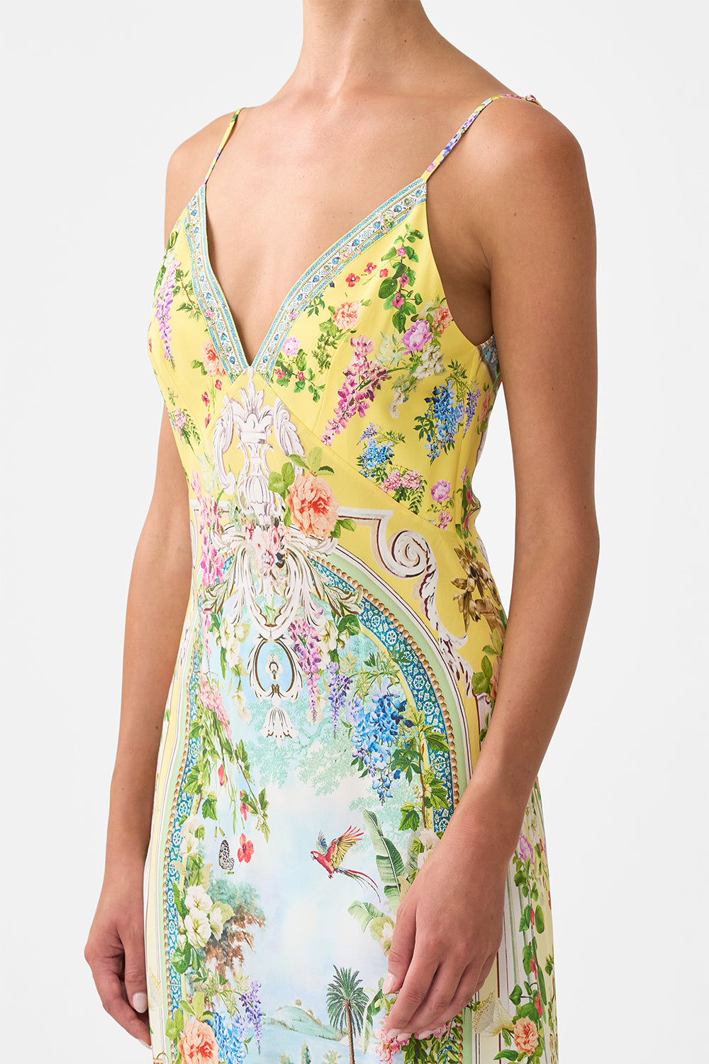 The CAMILLA V NECK FULL LENGTH BIAS SLIP DRESS TALES OF TOPKAPI PALACE