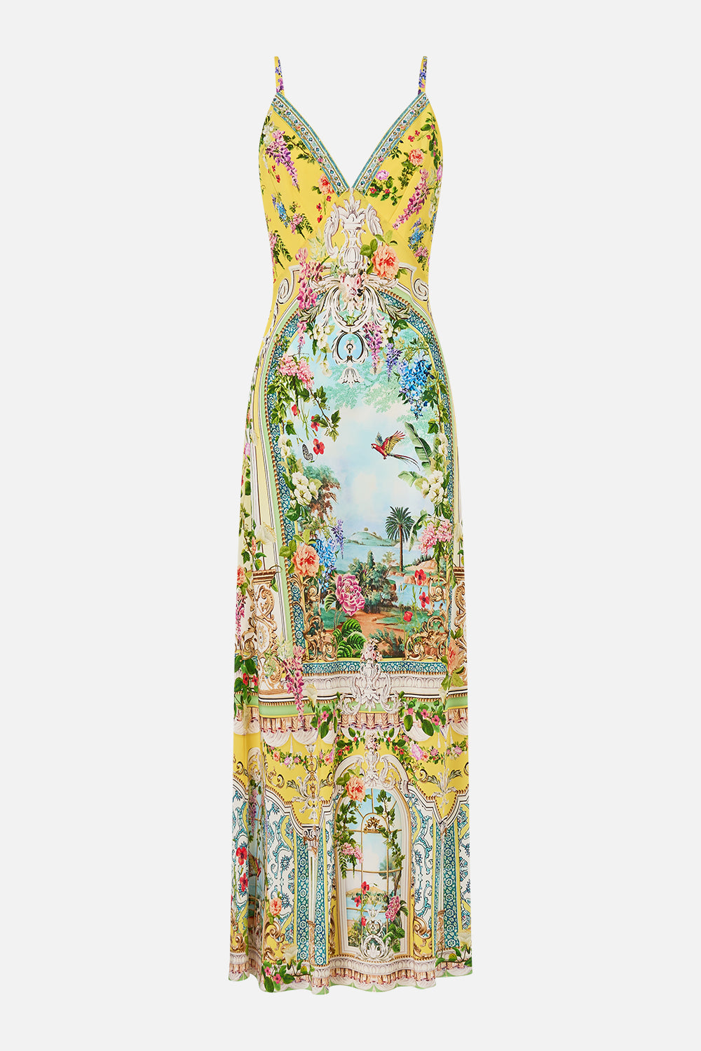 The CAMILLA V NECK FULL LENGTH BIAS SLIP DRESS TALES OF TOPKAPI PALACE