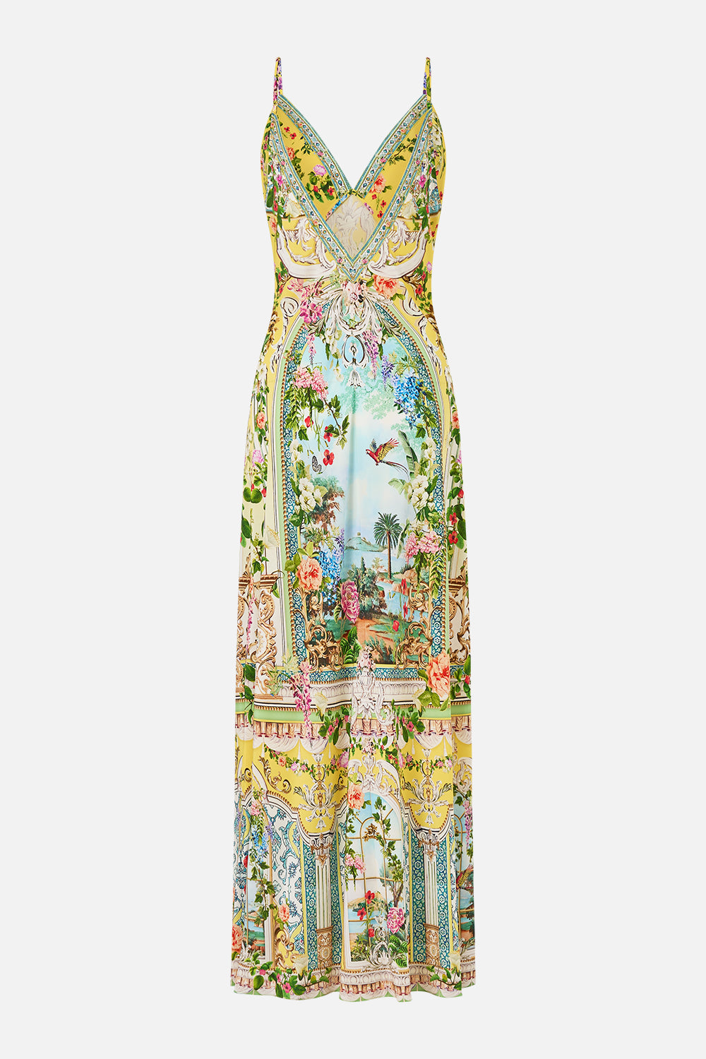 The CAMILLA V NECK FULL LENGTH BIAS SLIP DRESS TALES OF TOPKAPI PALACE