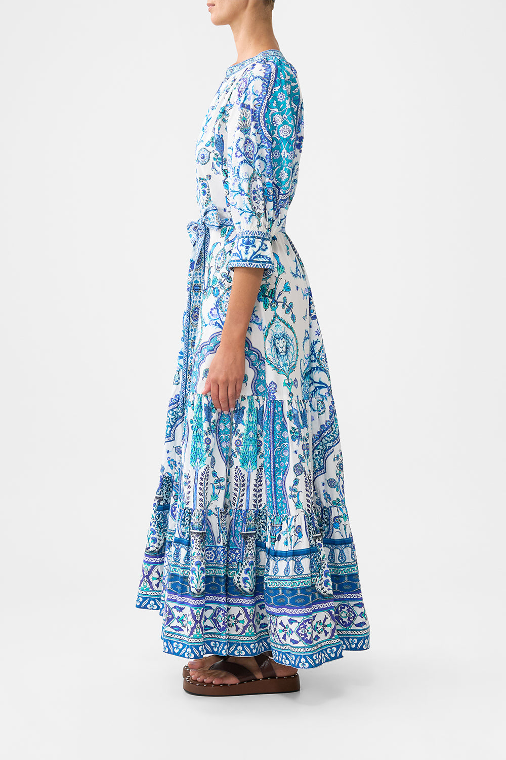 TIERED SHIRT DRESS WITH SHORT SLEEVE ISNIK LULLABY