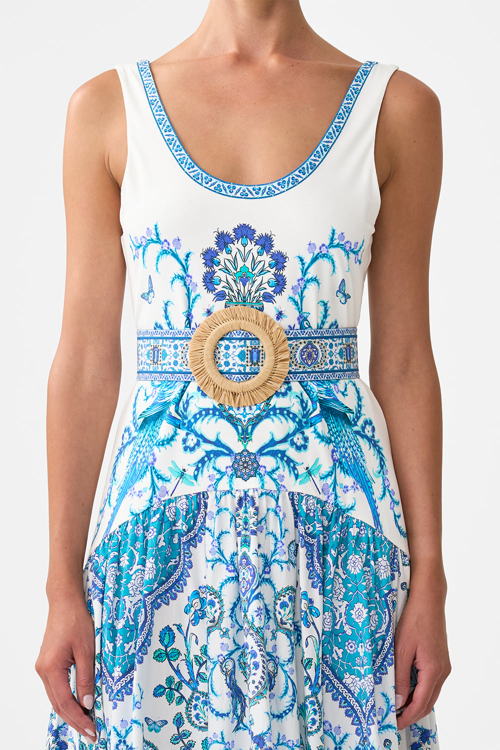 JERSEY TANK DRESS WITH CONTRAST SKIRT ISNIK LULLABY