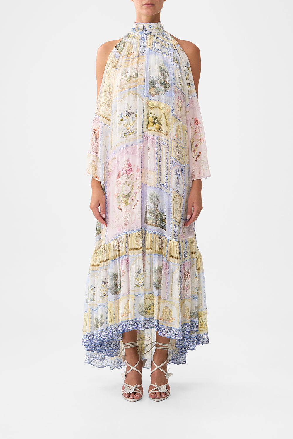 COLD SHOULDER LONG DRESS BOTANICAL BALLADS