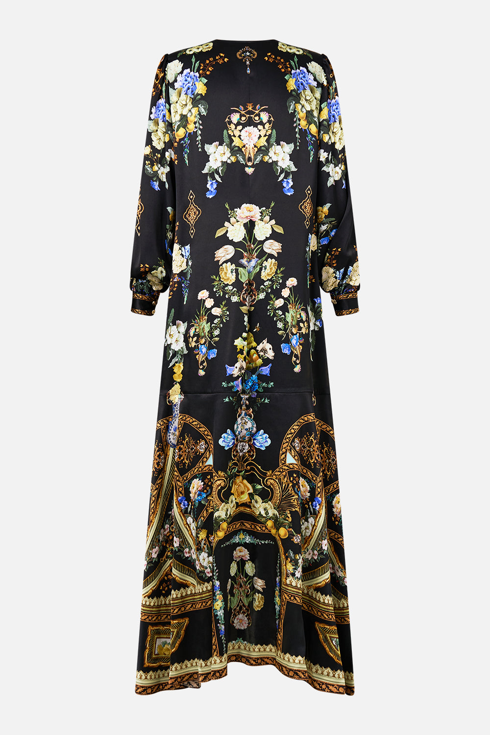 TIE WAIST LONG SLEEVE DRESS OTTOMAN ELEGANCE