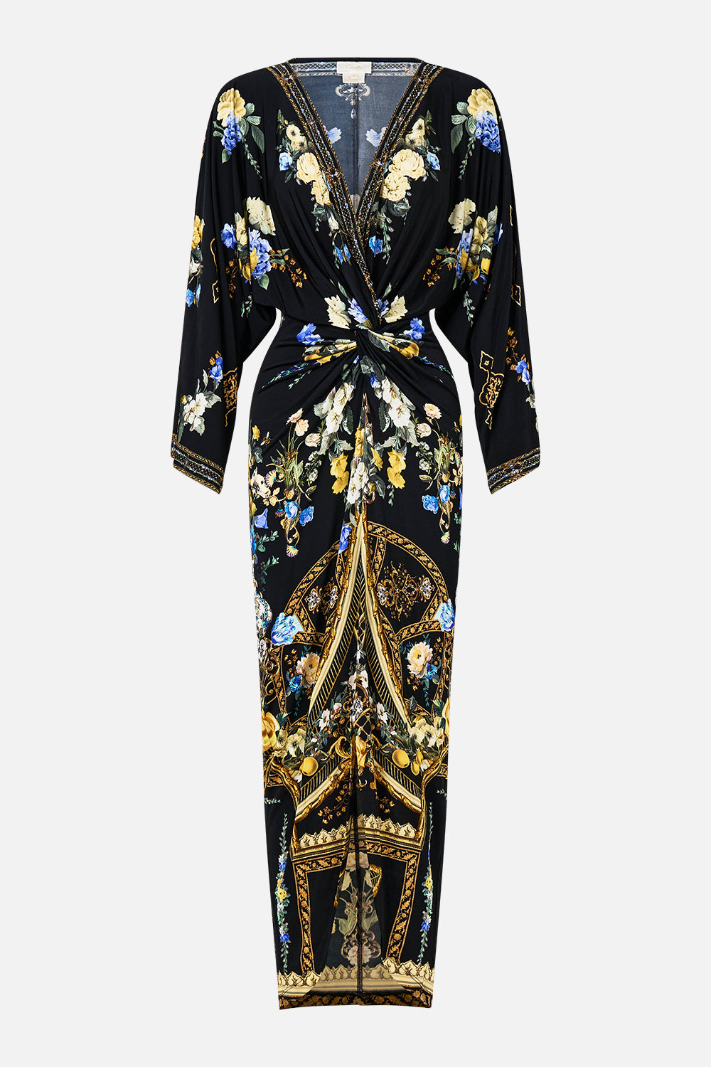 LONG SPLIT FRONT TWIST DRESS OTTOMAN ELEGANCE