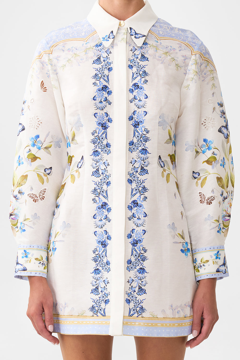 SHIRT DRESS WITH A LINE SKIRT BOTANICAL BALLADS