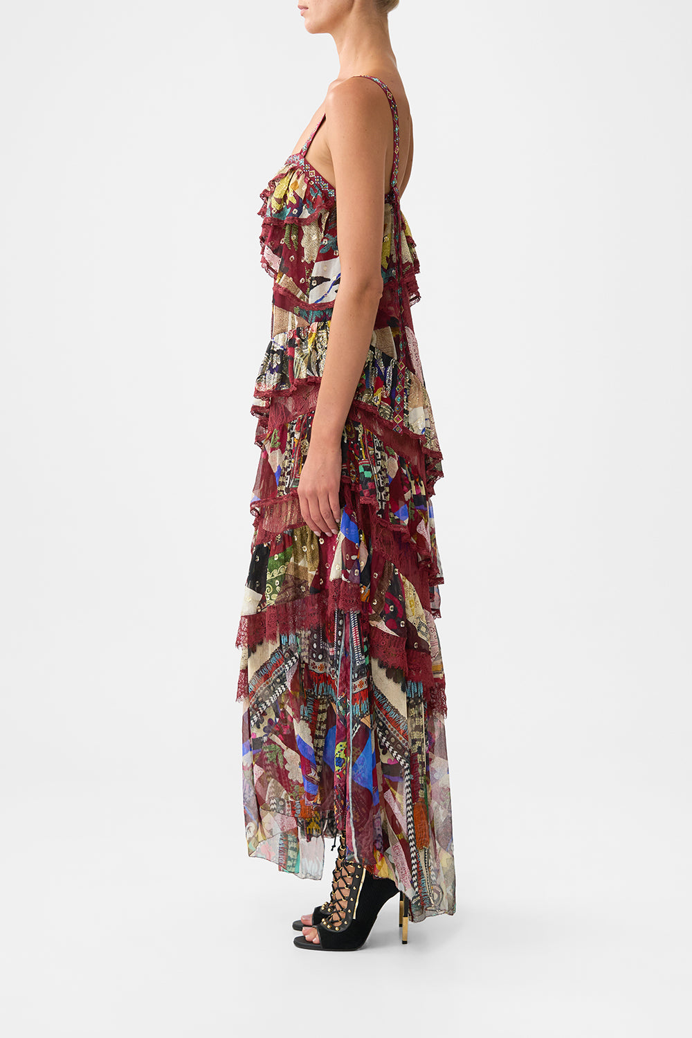 ASYMMETRIC SPLICED LACE DRESS PATCHWORK ALCHEMY