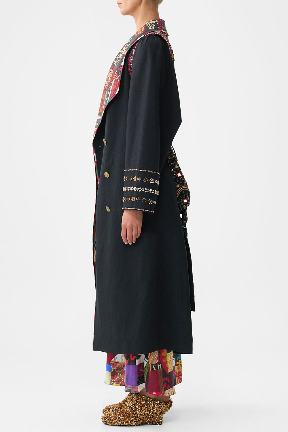 The CAMILLA COAT WITH VEST DETAIL PATCHWORK ALCHEMY