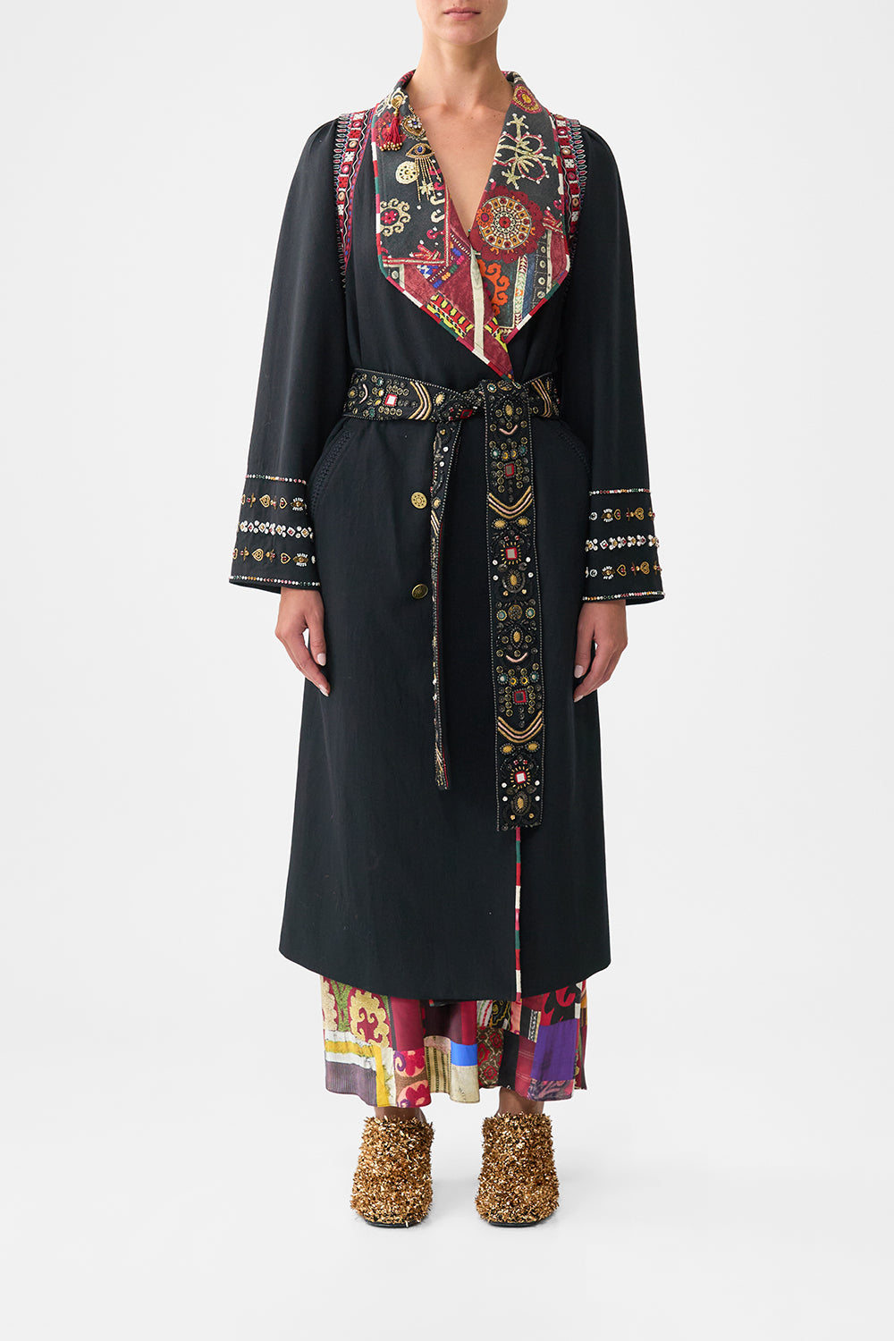 The CAMILLA COAT WITH VEST DETAIL PATCHWORK ALCHEMY