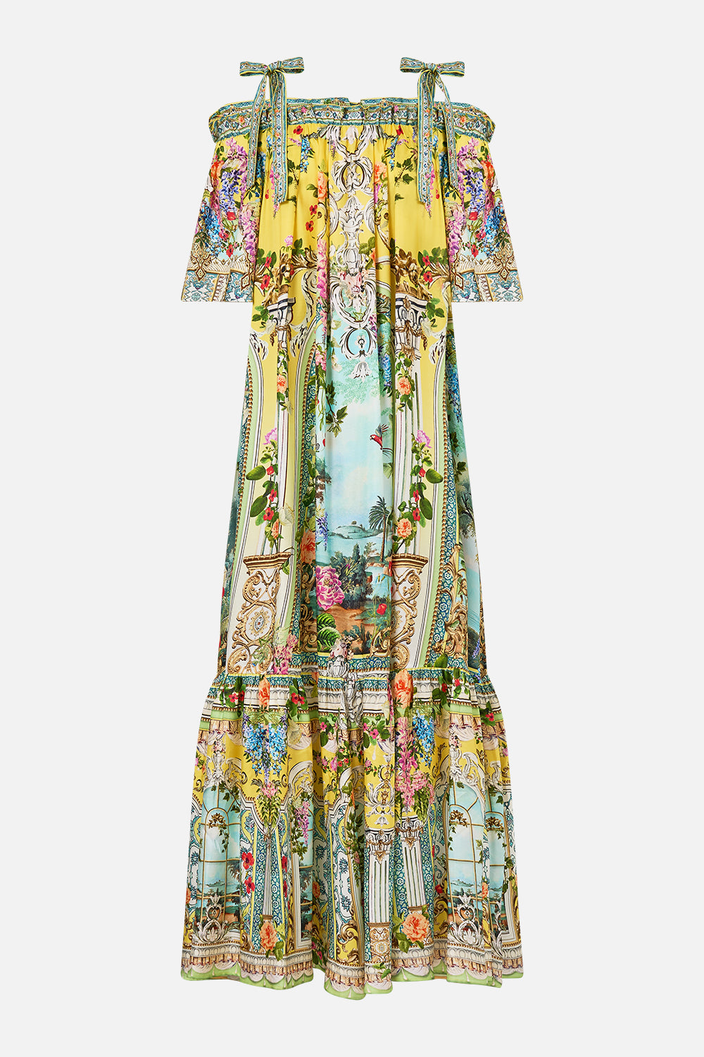 LONG OFF SHOULDER FRILL DRESS WITH STRAPS TALES OF TOPKAPI PALACE