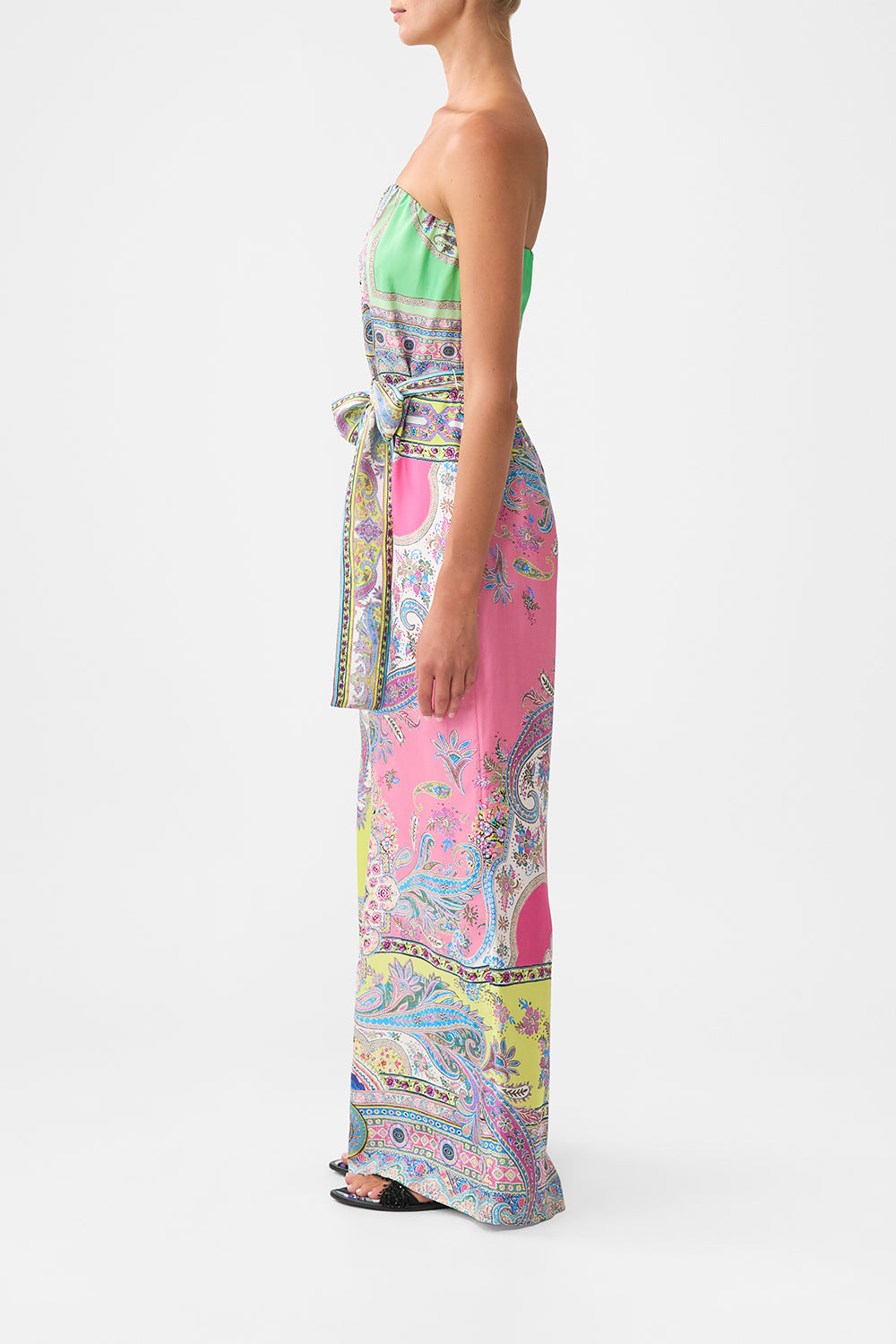 TIE WAIST STRAPLESS JUMPSUIT MAGIC CARPET RIDE
