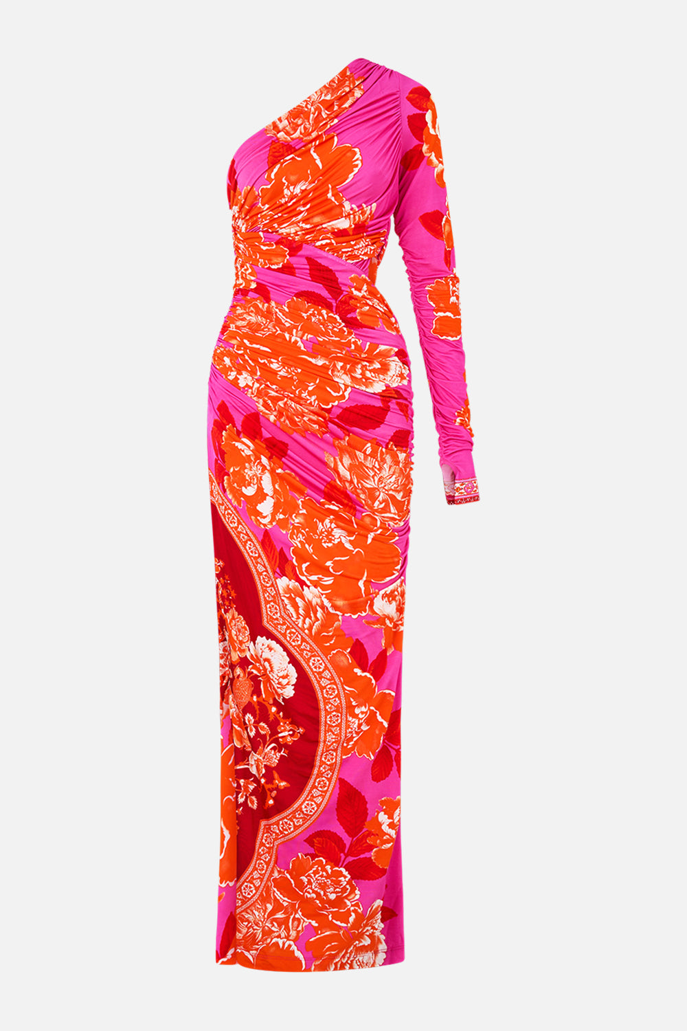 The CAMILLA ONE SHOULDER JERSEY CUT OUT DRESS TILES OF TÜRKIYE