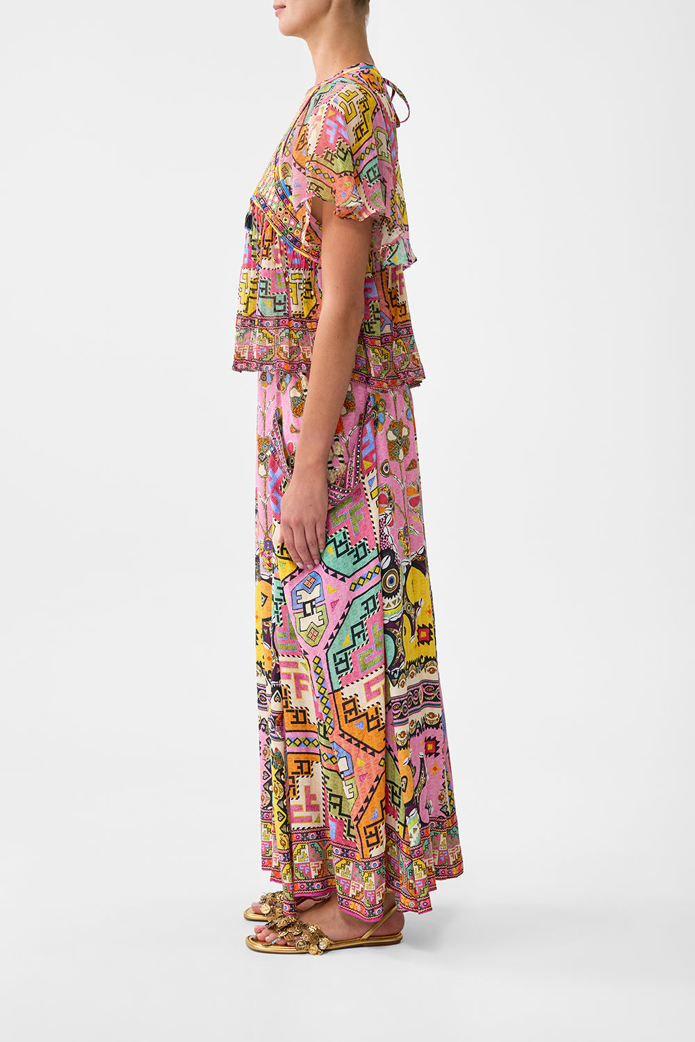 CUT-OUT HARNESS TOP PATCHWORK PANORAMA