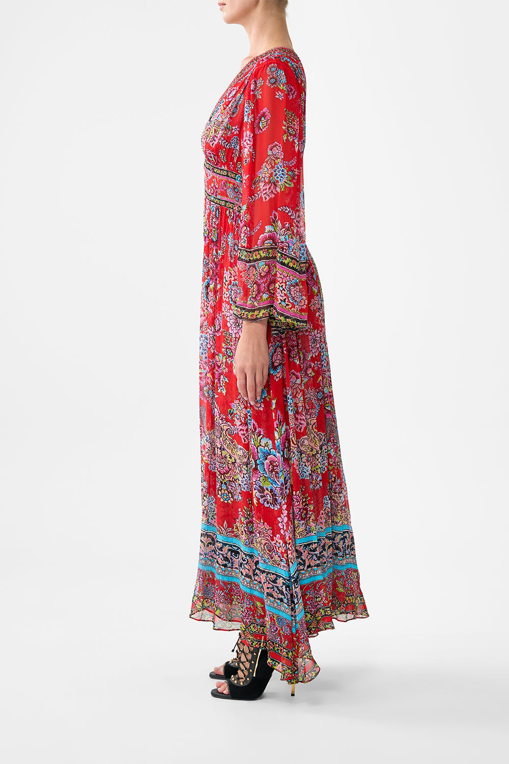 The CAMILLA HARDWARE DETAIL LONG SLEEVE DRESS ARTISANS OF ANATOLIA