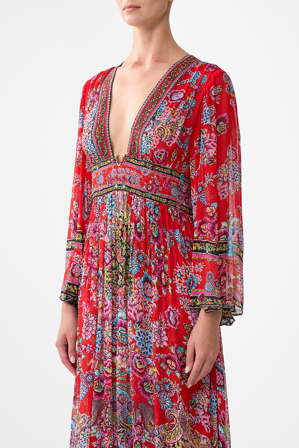 The CAMILLA HARDWARE DETAIL LONG SLEEVE DRESS ARTISANS OF ANATOLIA