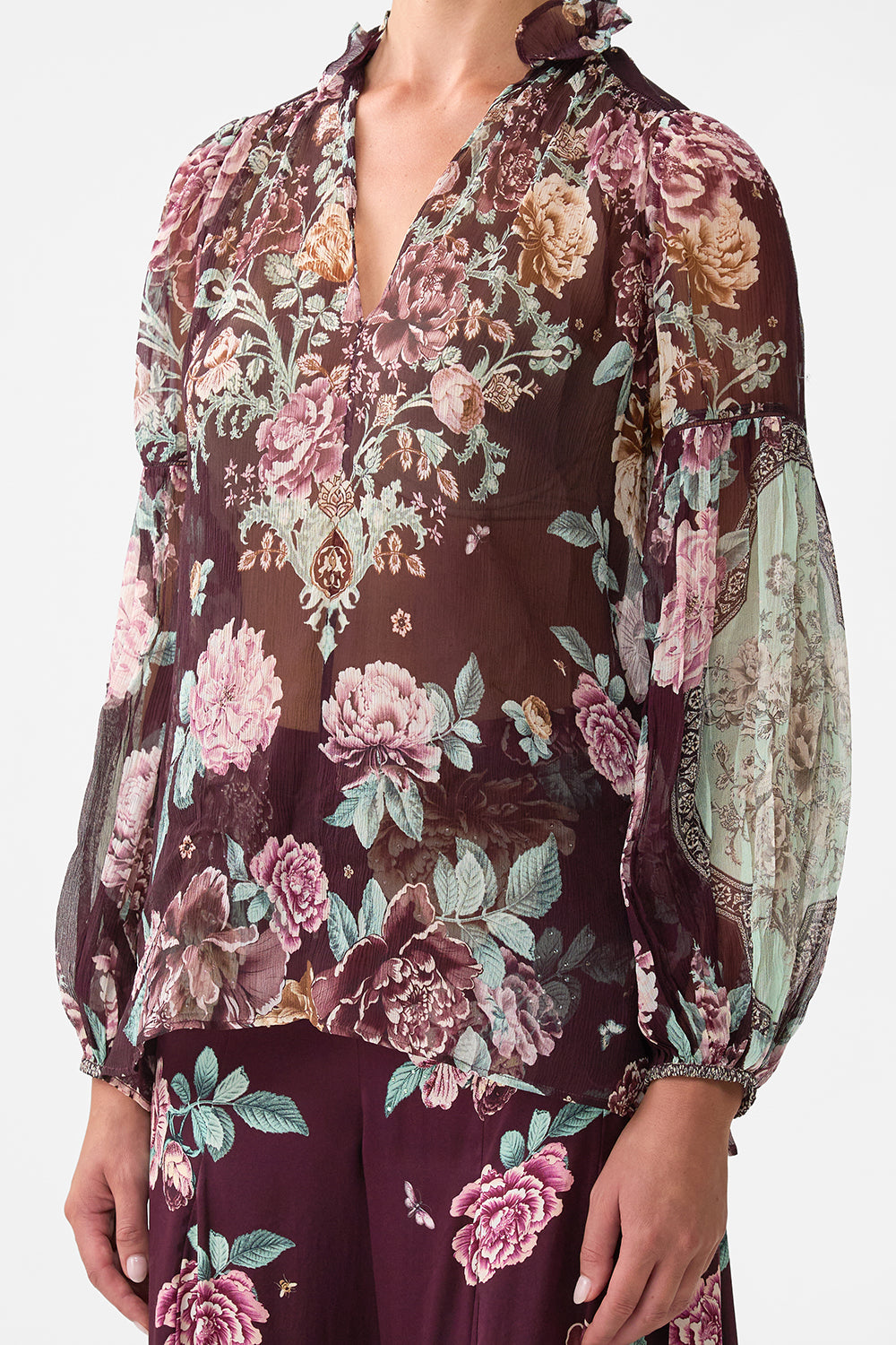 The CAMILLA FRILL COLLARED BLOUSE IF THESE TILES COULD TALK