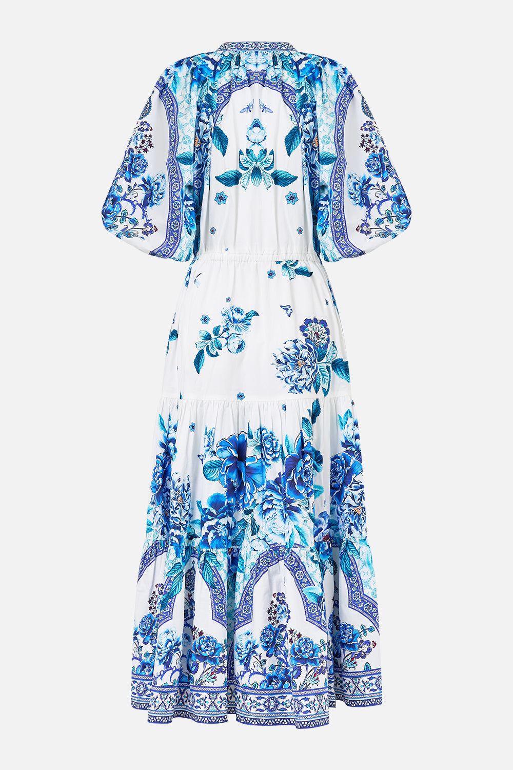 PUFF SLEEVE MIDI SHIRT DRESS A CERAMIC GARDEN