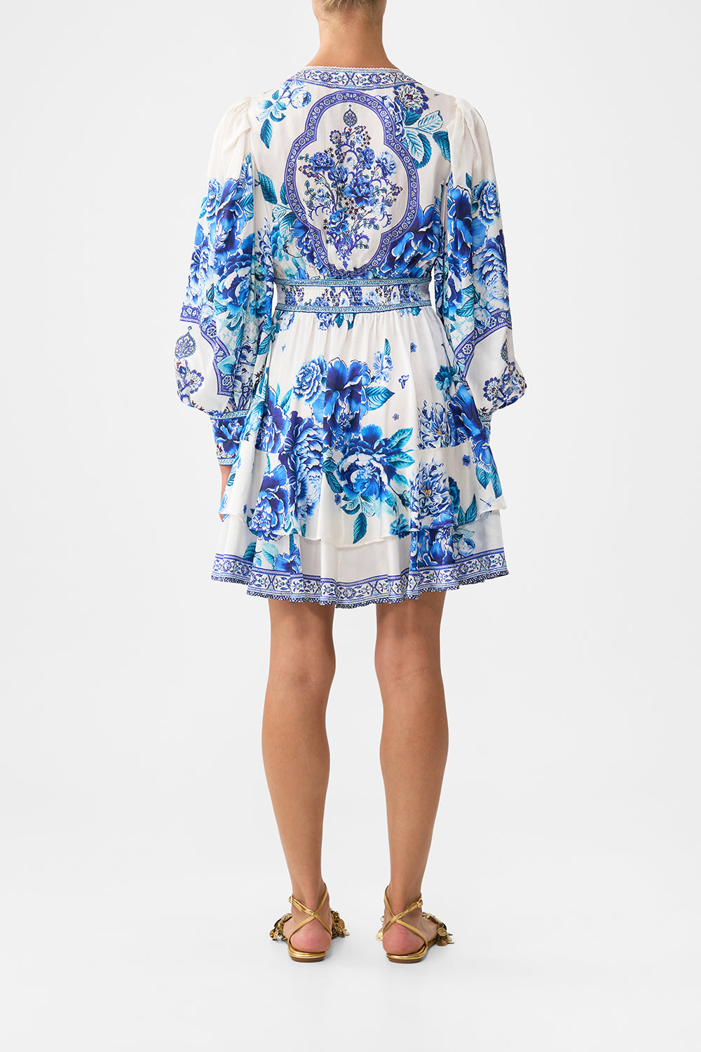 The CAMILLA BUTTON FRONT FRILL DRESS A CERAMIC GARDEN