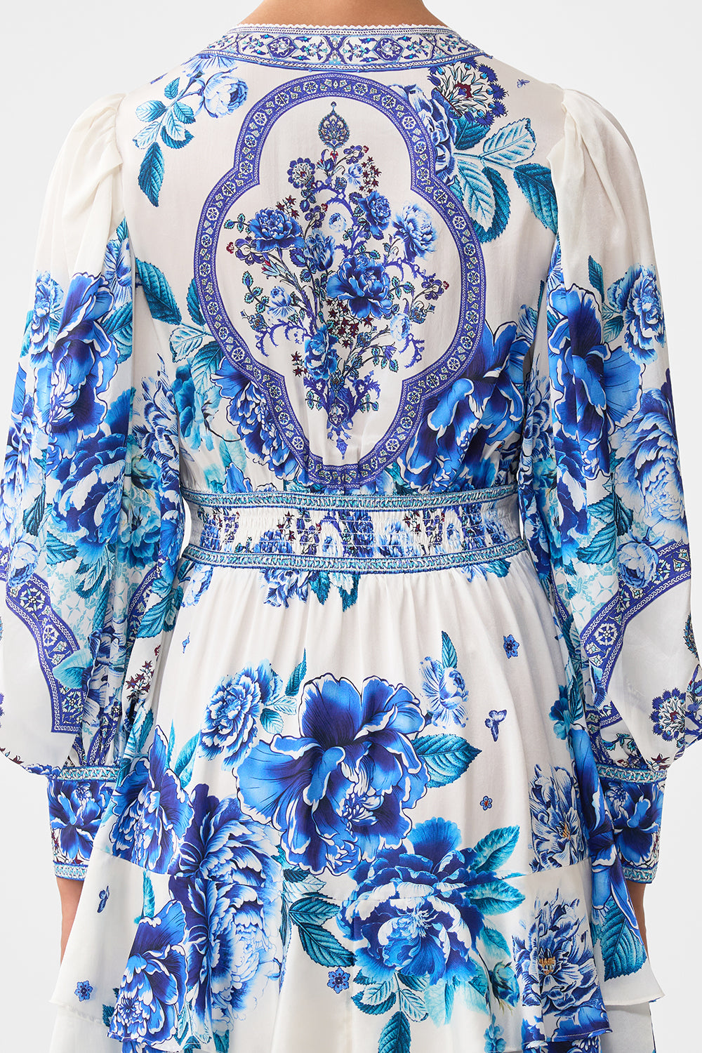 The CAMILLA BUTTON FRONT FRILL DRESS A CERAMIC GARDEN