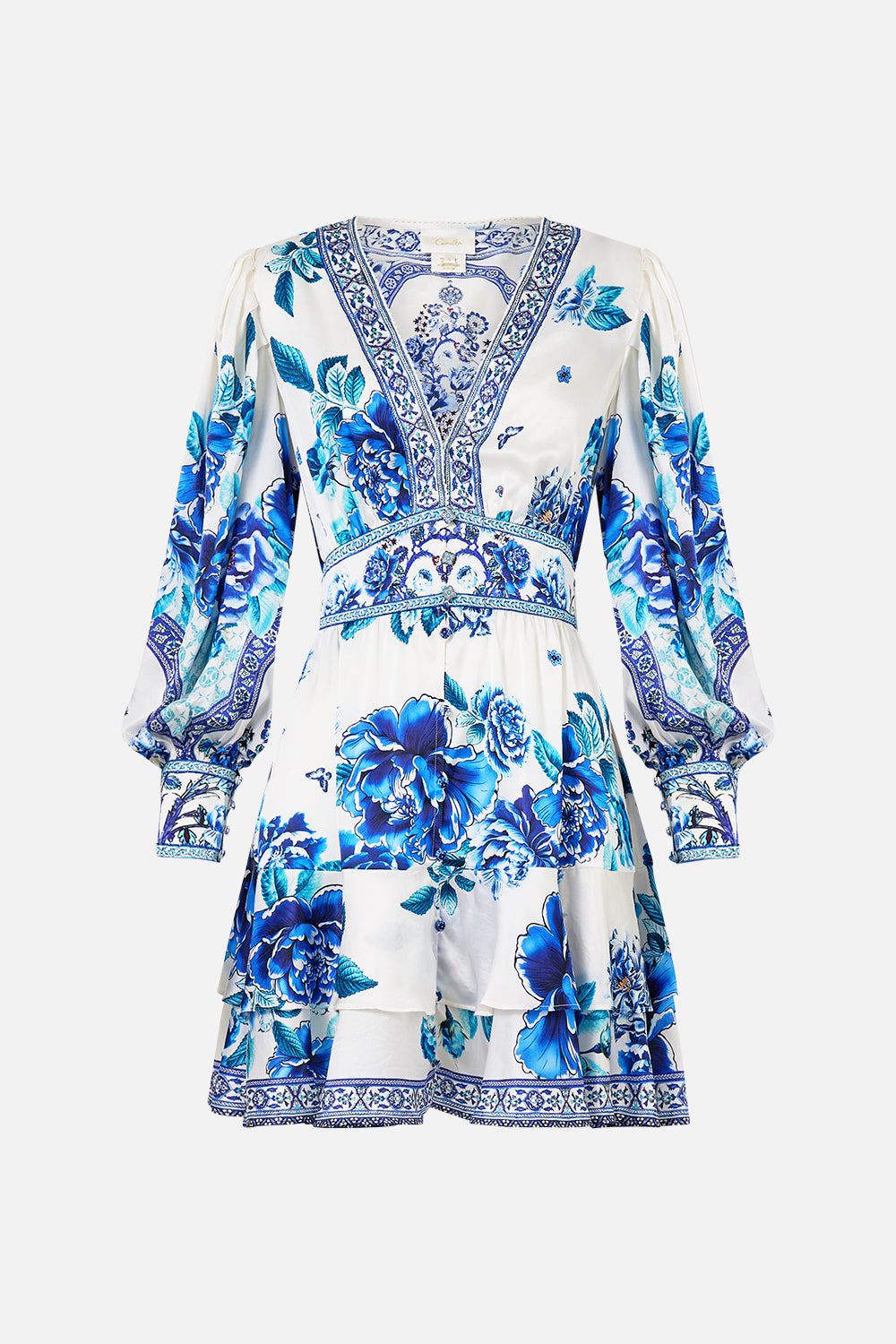 The CAMILLA BUTTON FRONT FRILL DRESS A CERAMIC GARDEN