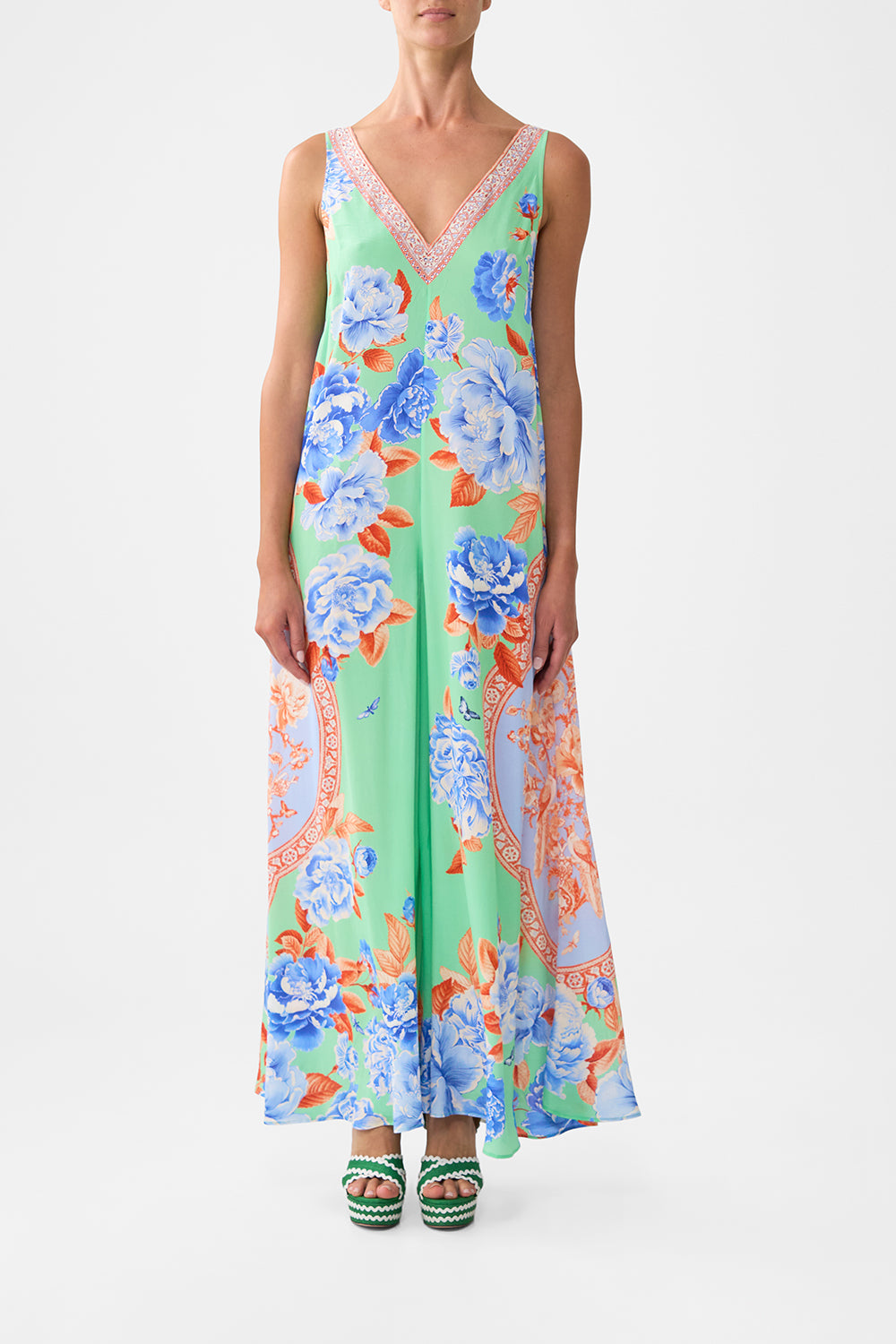 The CAMILLA V NECK FLARED JUMPSUIT TOPKAPI POPTOPKAPI POP