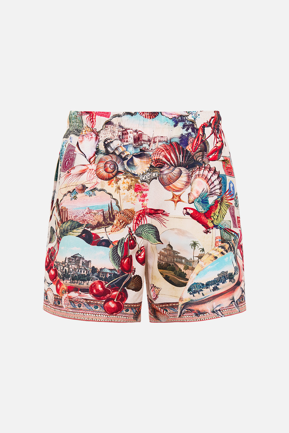 The CAMILLA MID LENGTH BOARDSHORT WITH ELASTIC WAIST NOTES FROM THE ROAD