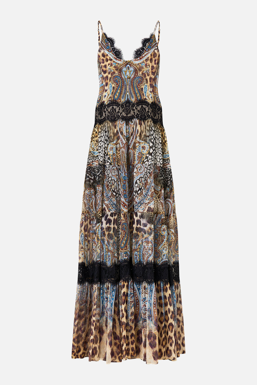 TRAPEZE TIERED DRESS WITH LINING ISTANBUL ANIMALIA