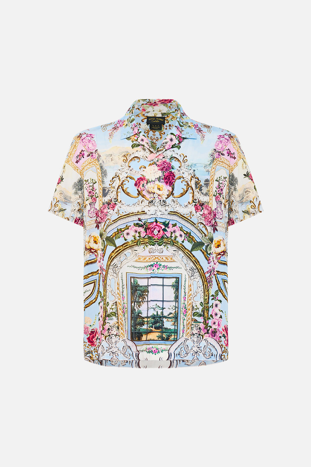 SHORT SLEEVE CAMP COLLARED SHIRT TILED IN TIME