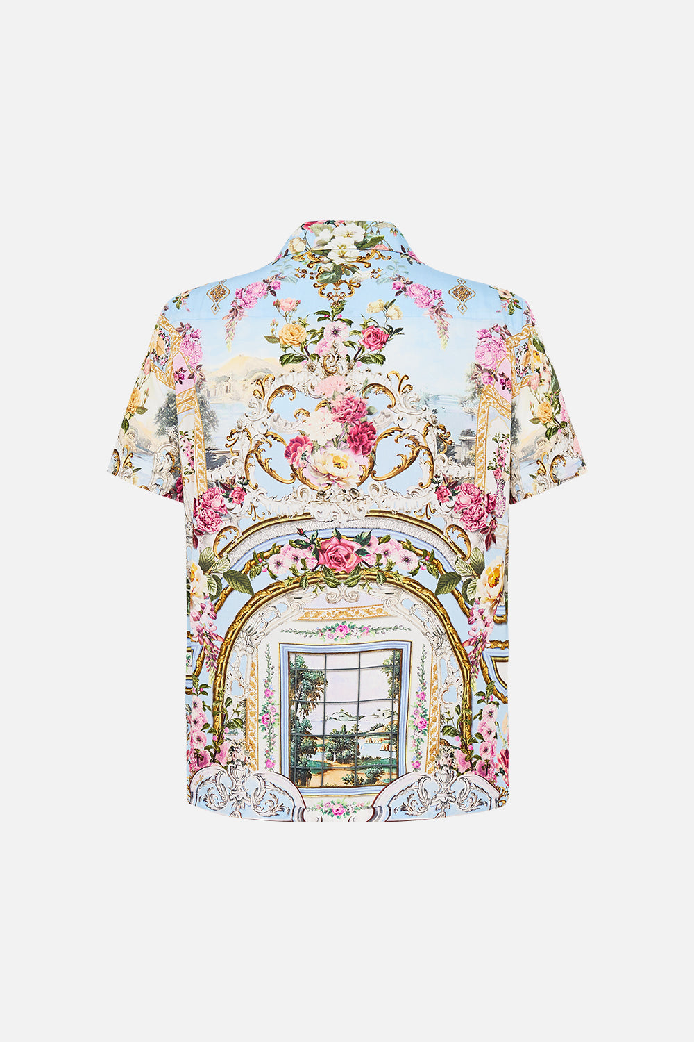 SHORT SLEEVE CAMP COLLARED SHIRT TILED IN TIME