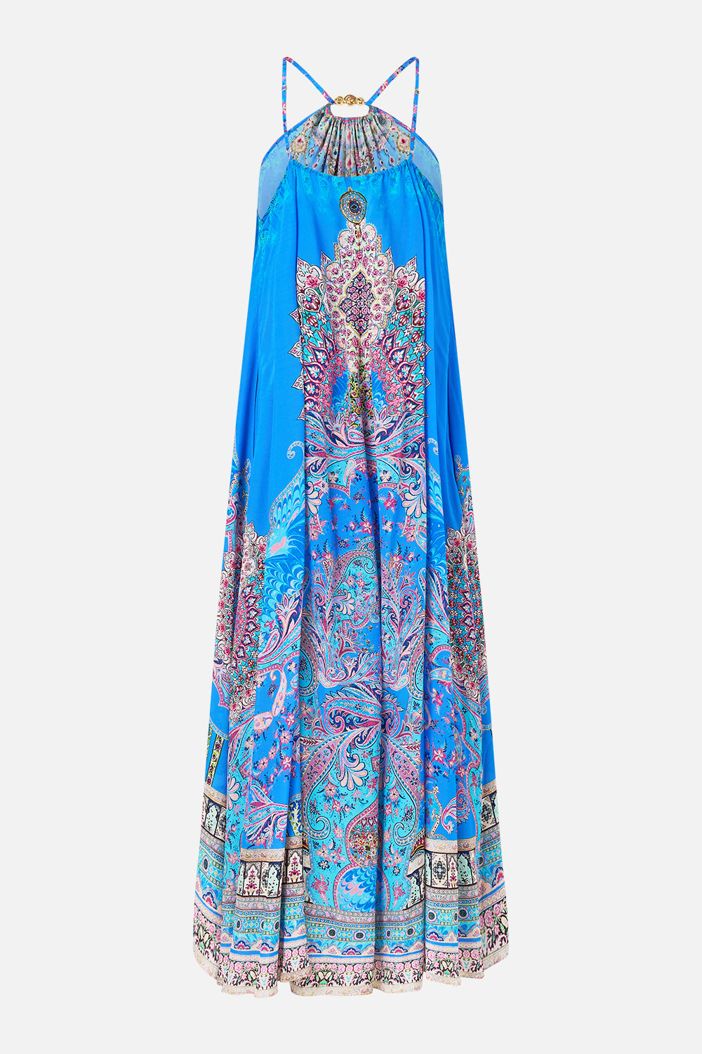 GATHER NECK HARDWARE MAXI DRESS FOOTSTEPS IN FOLKLORE