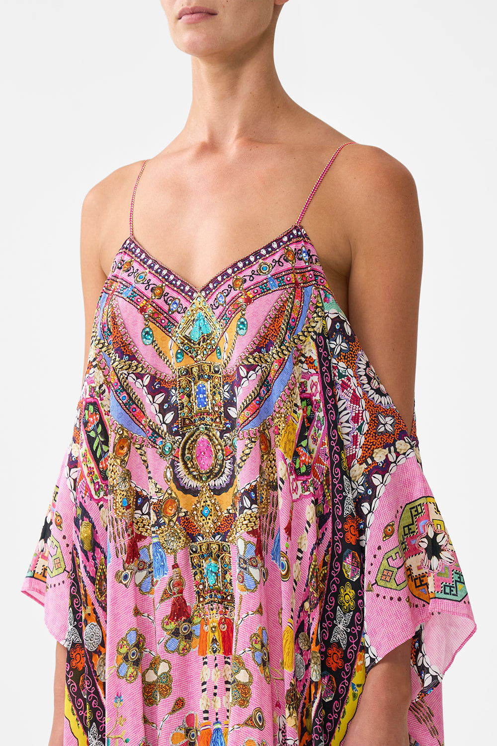 DROP SHOULDER STRAP KAFTAN PATCHWORK PANORAMA