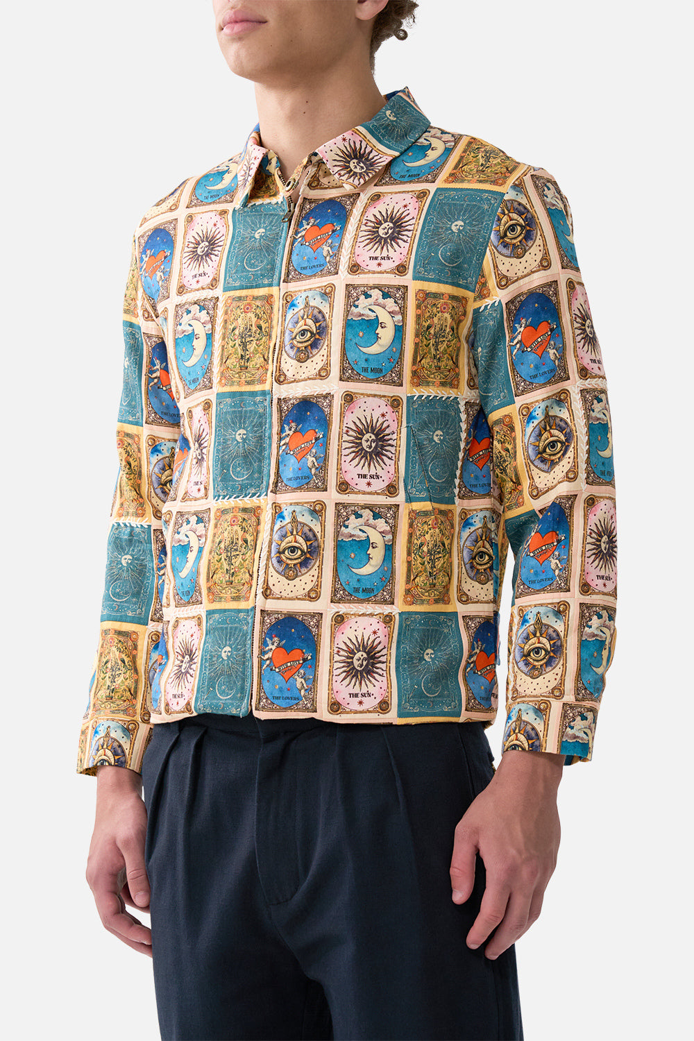 PATCHWORK CROP ZIP THROUGH JACKET HOUSE OF HOROSCOPES