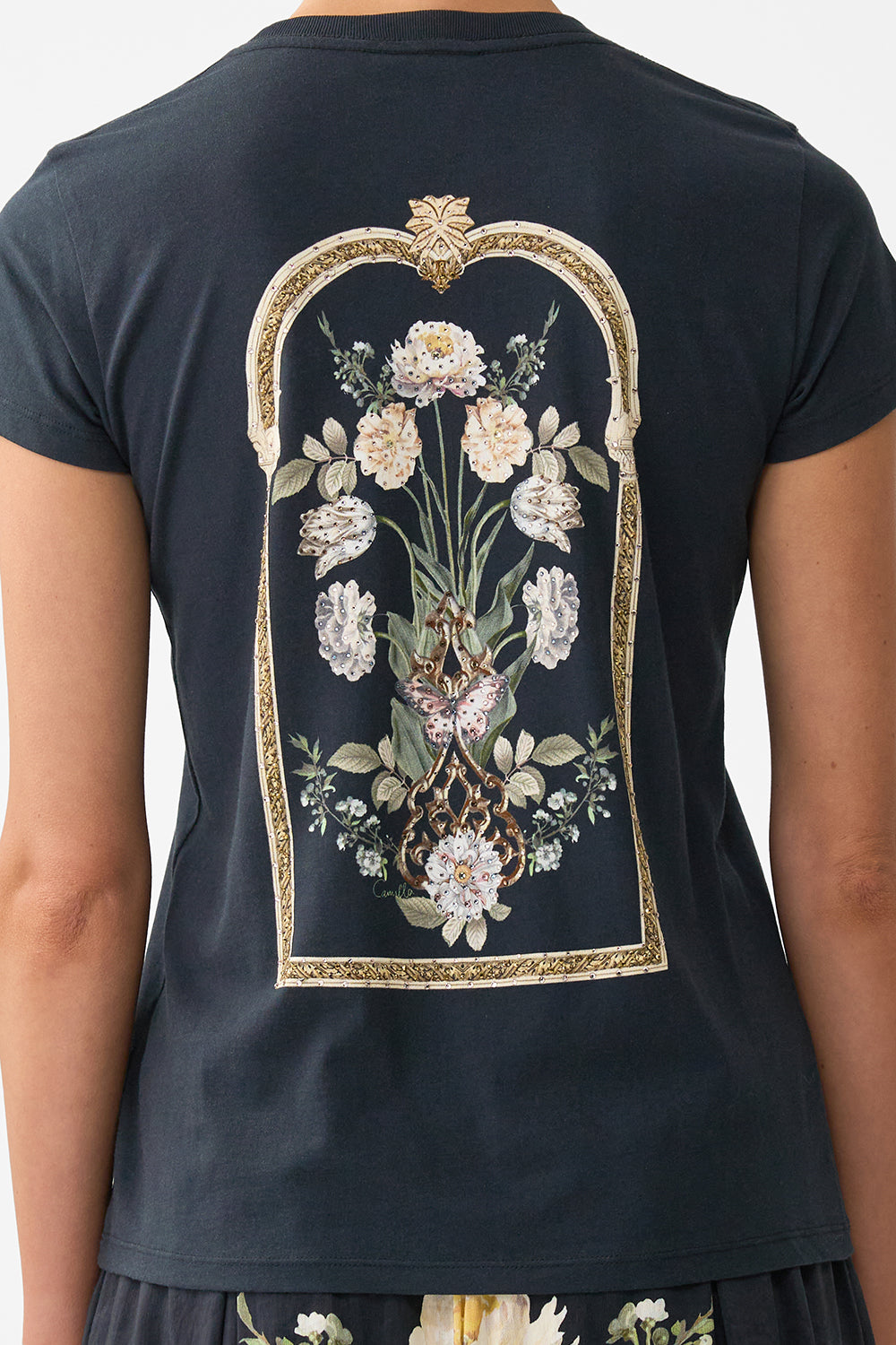 The CAMILLA SLIM FIT ROUND NECK T-SHIRT OTTOMAN ELEGANCE