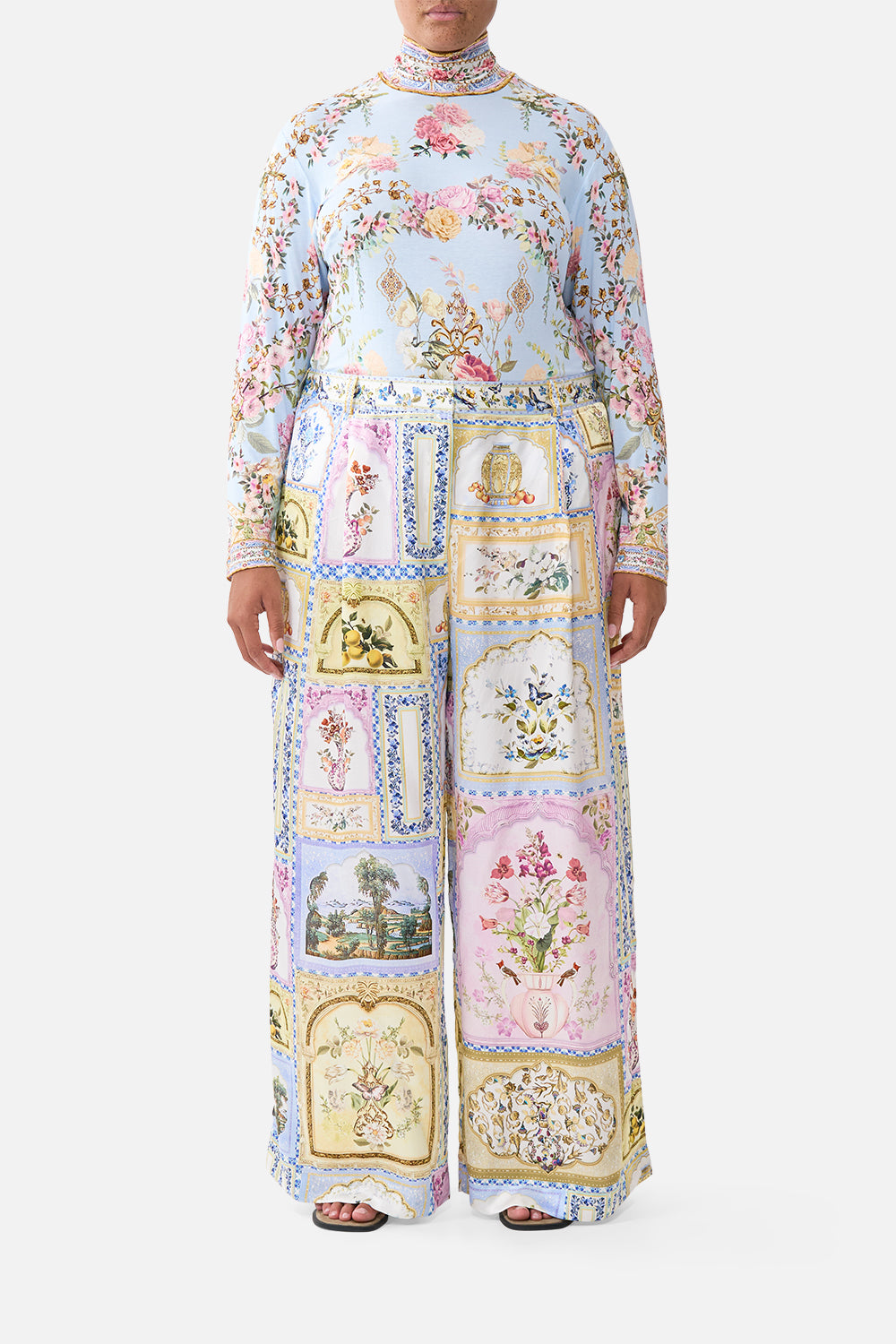 The CAMILLA WIDE LEG WAISTED PANT BOTANICAL BALLADS