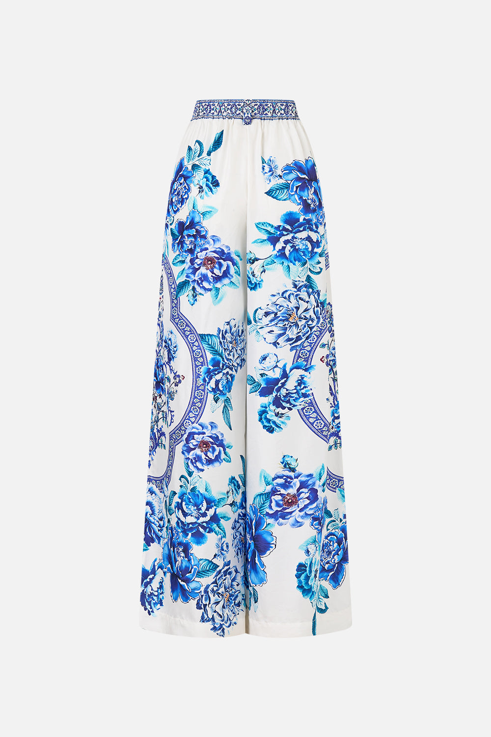 The CAMILLA WIDE LEG WAISTED PANT A CERAMIC GARDEN