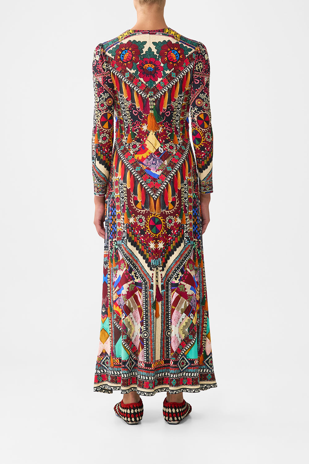 The CAMILLA GATHERED JERSEY LONG DRESS PATCHWORK ALCHEMY