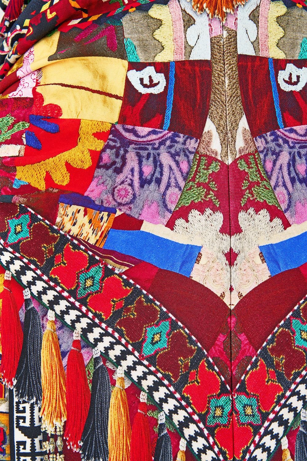 GATHERED JERSEY LONG DRESS PATCHWORK ALCHEMY