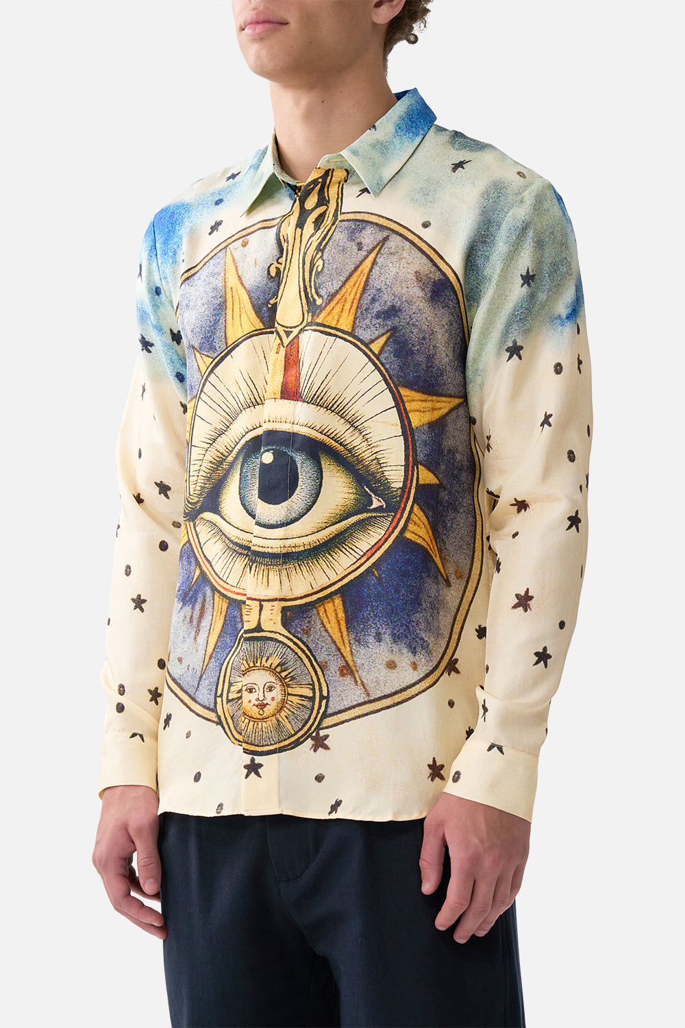 LONG SLEEVE HIDDEN PLACKET SHIRT HOUSE OF HOROSCOPES