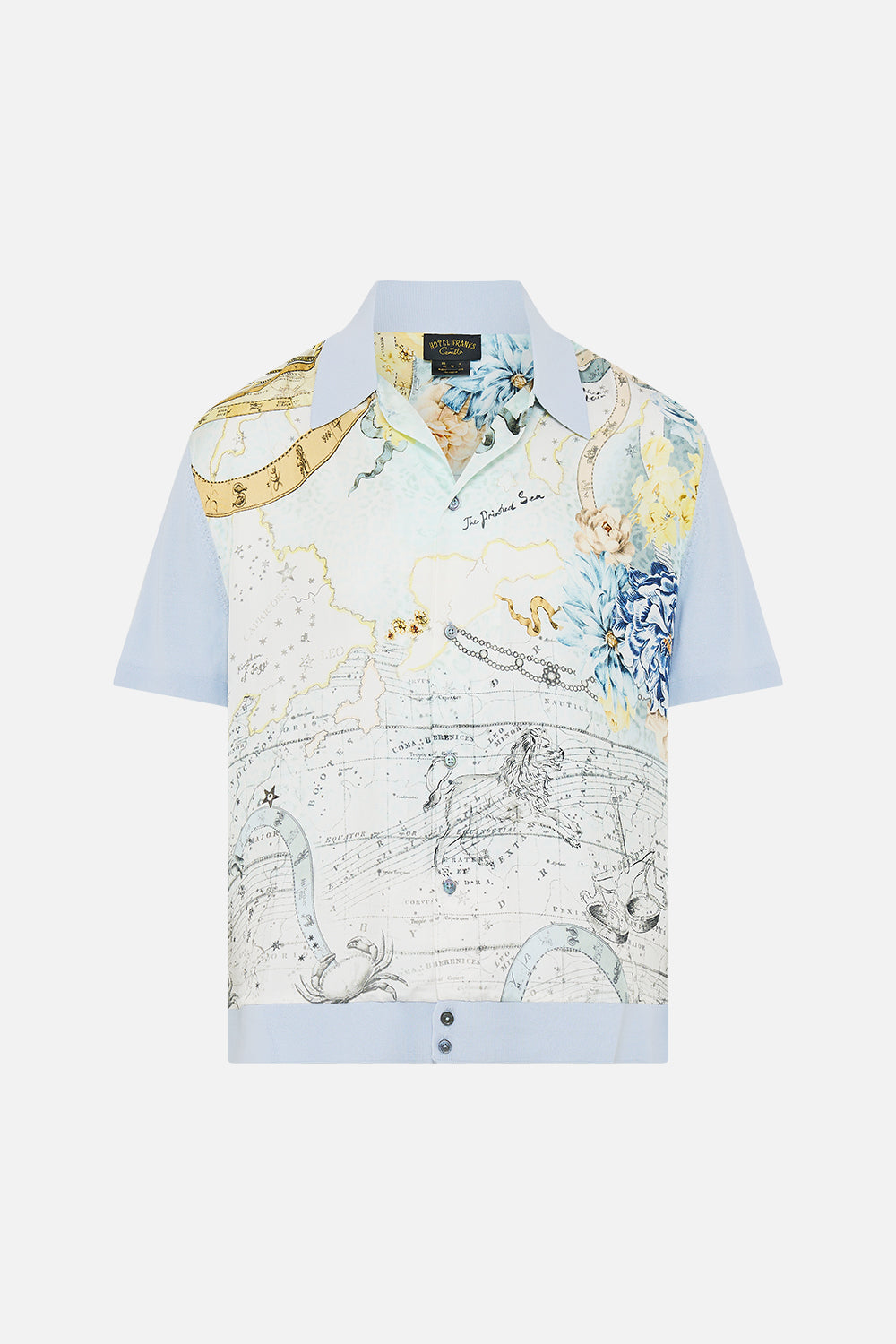 SHORT SLEEVE SILK SHIRT WITH KNIT SLEEVE MY LUCKY STARS